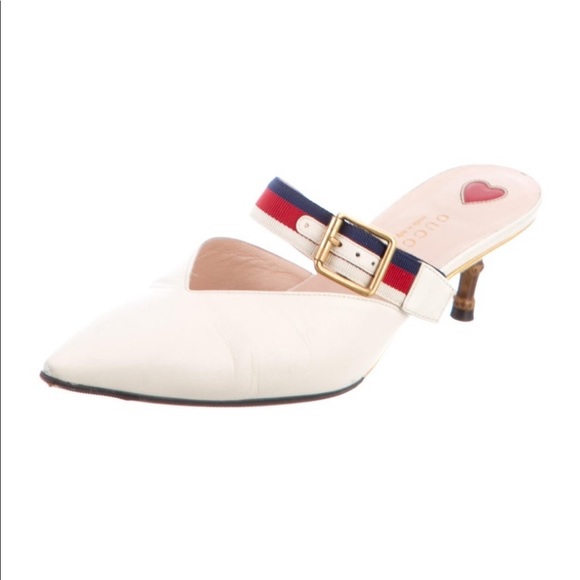 GUCCI Sylvie Web Bamboo Mules - Picture 1 of 11